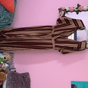 Brown and orang romper